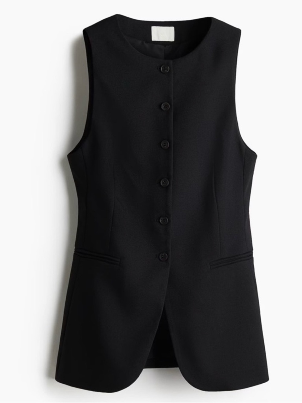 NWT H&M Black Sleeveless Button-Front Vest Top Size Small